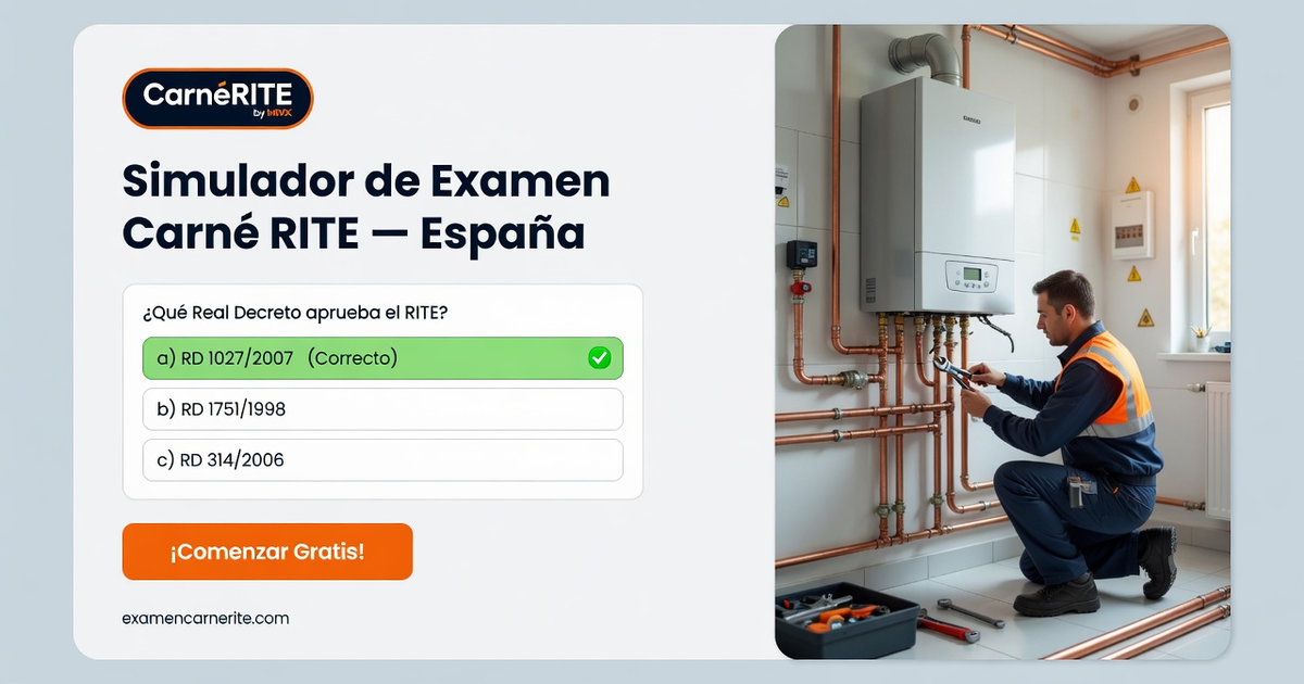 Test Rite Offices CarnéRITE — Test y Simulador Examen Carné Instalador RITE (RD 1027/2007)